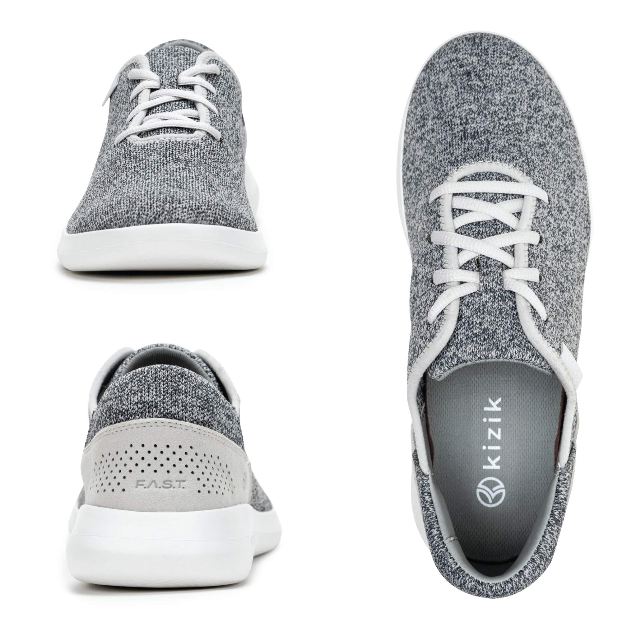 Kizik Madrid Hands-Free Slip-On Sneakers for Men & Women - Comfortable Walking Shoes, Casual Fashion Sneakers for Any Occasion (Grey, M6/W7.5) - Perfect for Travel, Work & Everyday Wear
