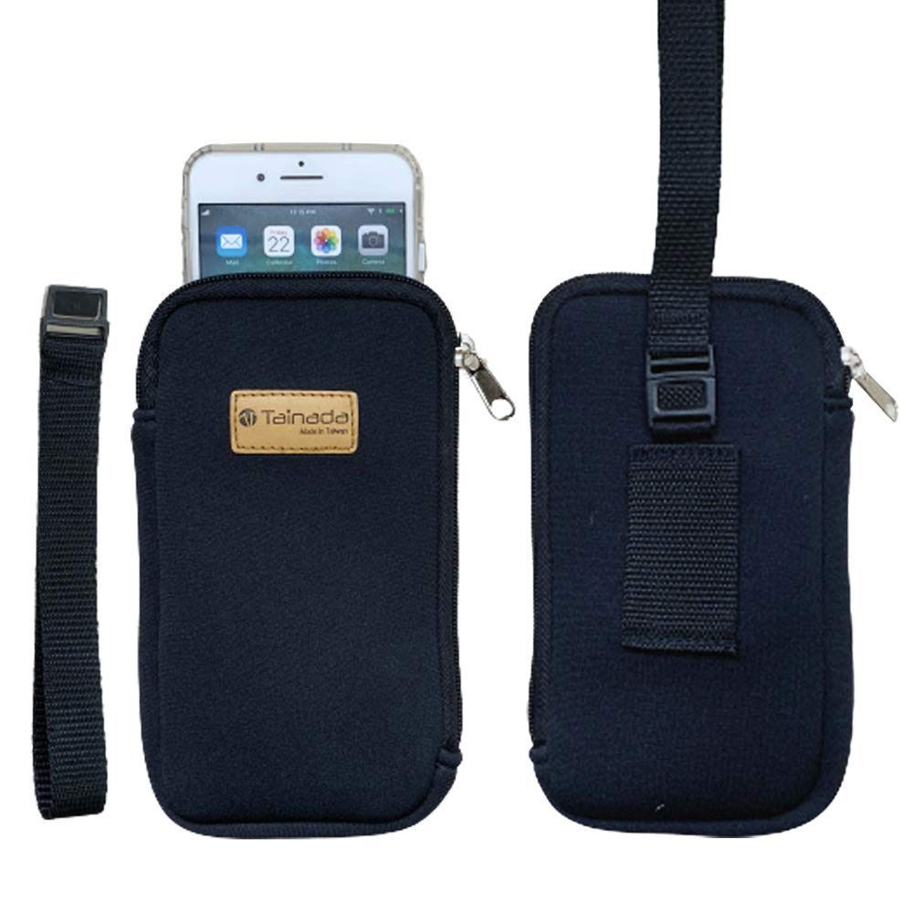 Shockproof Neoprene Phone Pouch with Belt Loop & Detachable Wrist Strap - Compatible with iPhone 16/15 Pro Max, 16 Plus & Samsung S24/A54/Z Fold6 (Black) - Perfect for Gym, Running, Travel & Everyday Carry