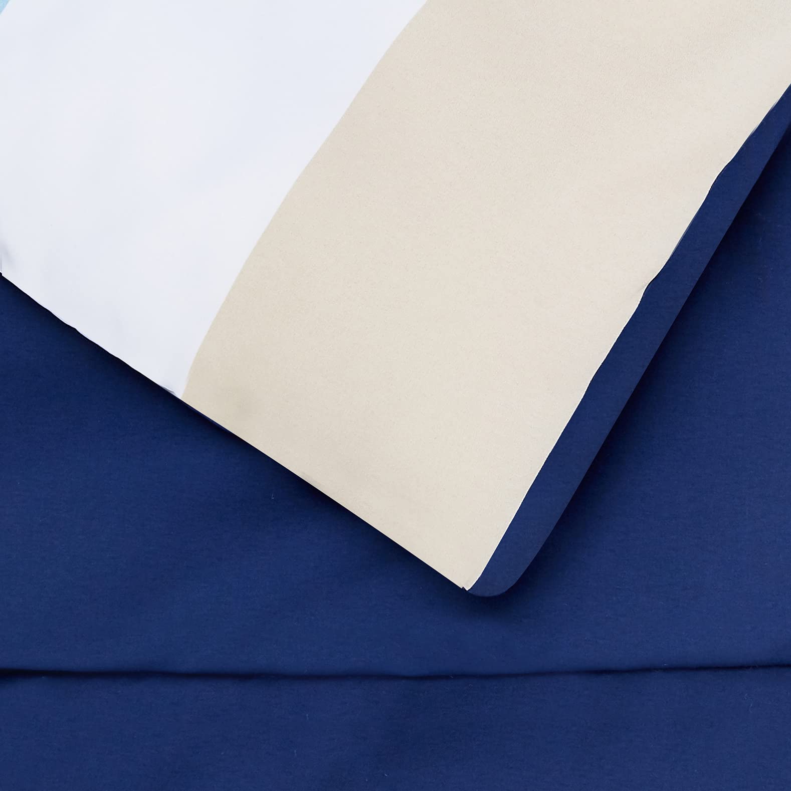 Amazon Basics 5-Piece Lightweight Microfiber Comforter Set with Sheets - Twin/Twin XL Size, Blue Striped Bedding for Kids & Teens, Soft Breathable Bed-in-a-Bag for Dorm Rooms, Guest Beds & Everyday Comfort