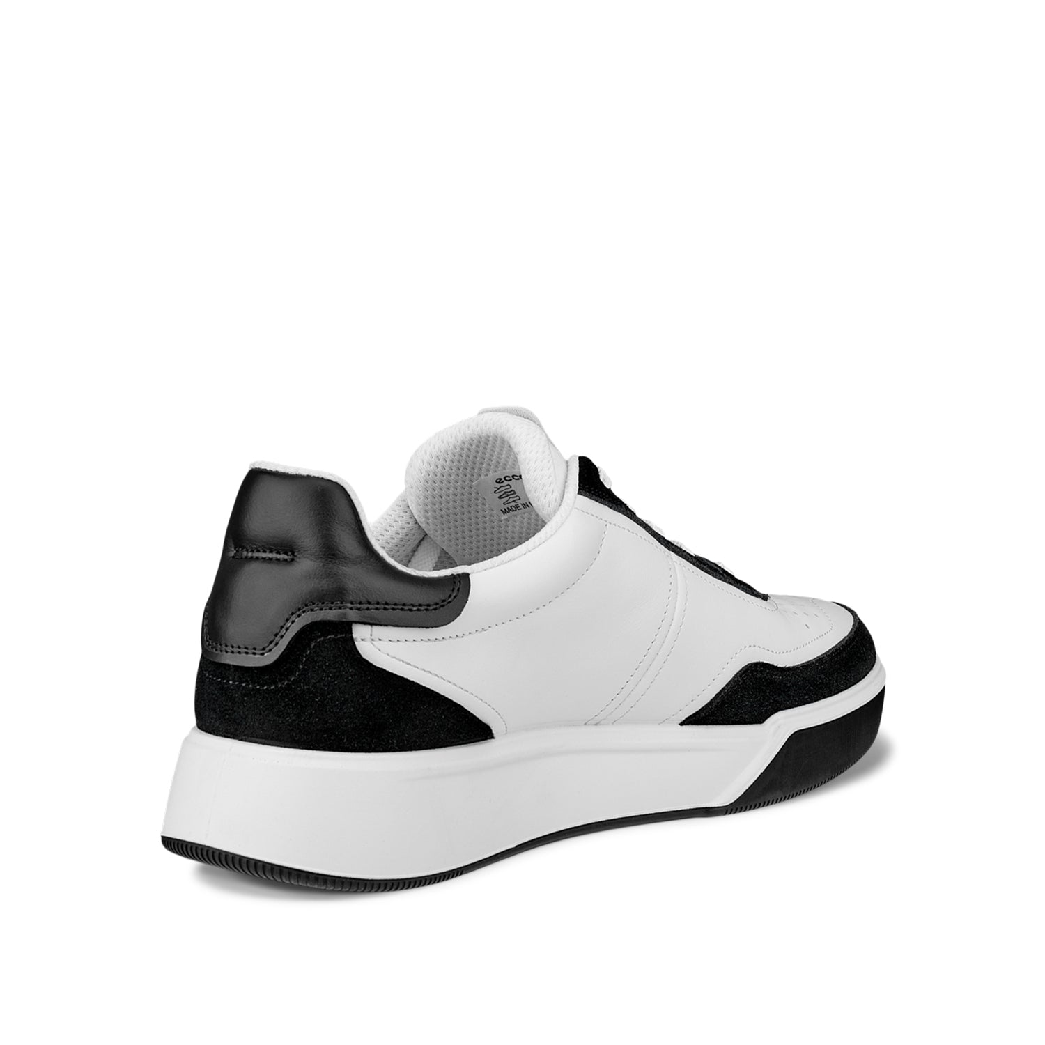 ECCO Men's Street Court M Sneakers - Black/White Casual Shoes for Walking, Travel & Everyday Wear