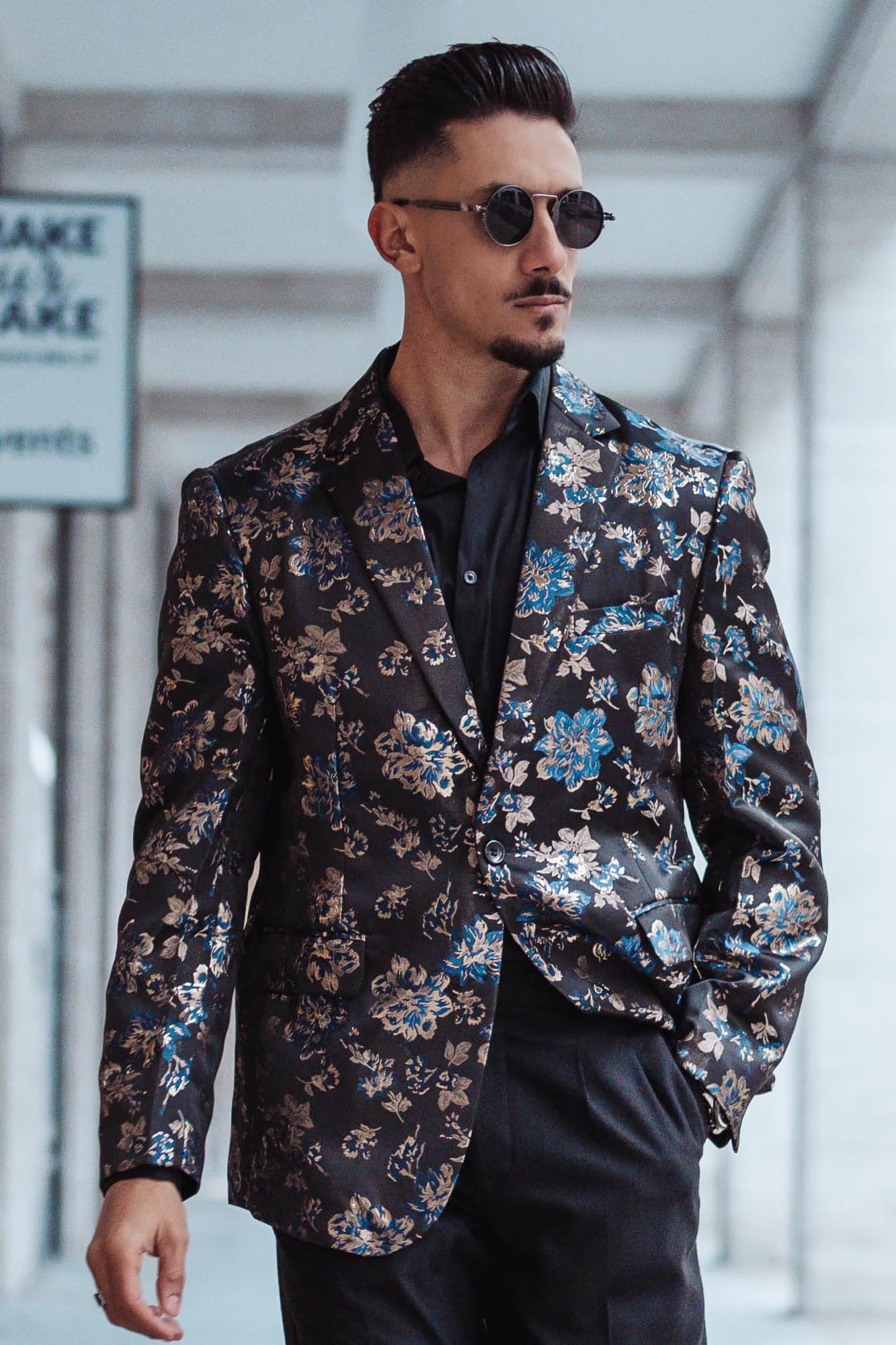 COOFANDY Men's Slim Fit Floral Tuxedo Blazer Jacket for Wedding, Prom, Dinner Party & Formal Events | Elegant Slim Fit Suit Jacket for Groomsmen, Evening Wear & Special Occasions