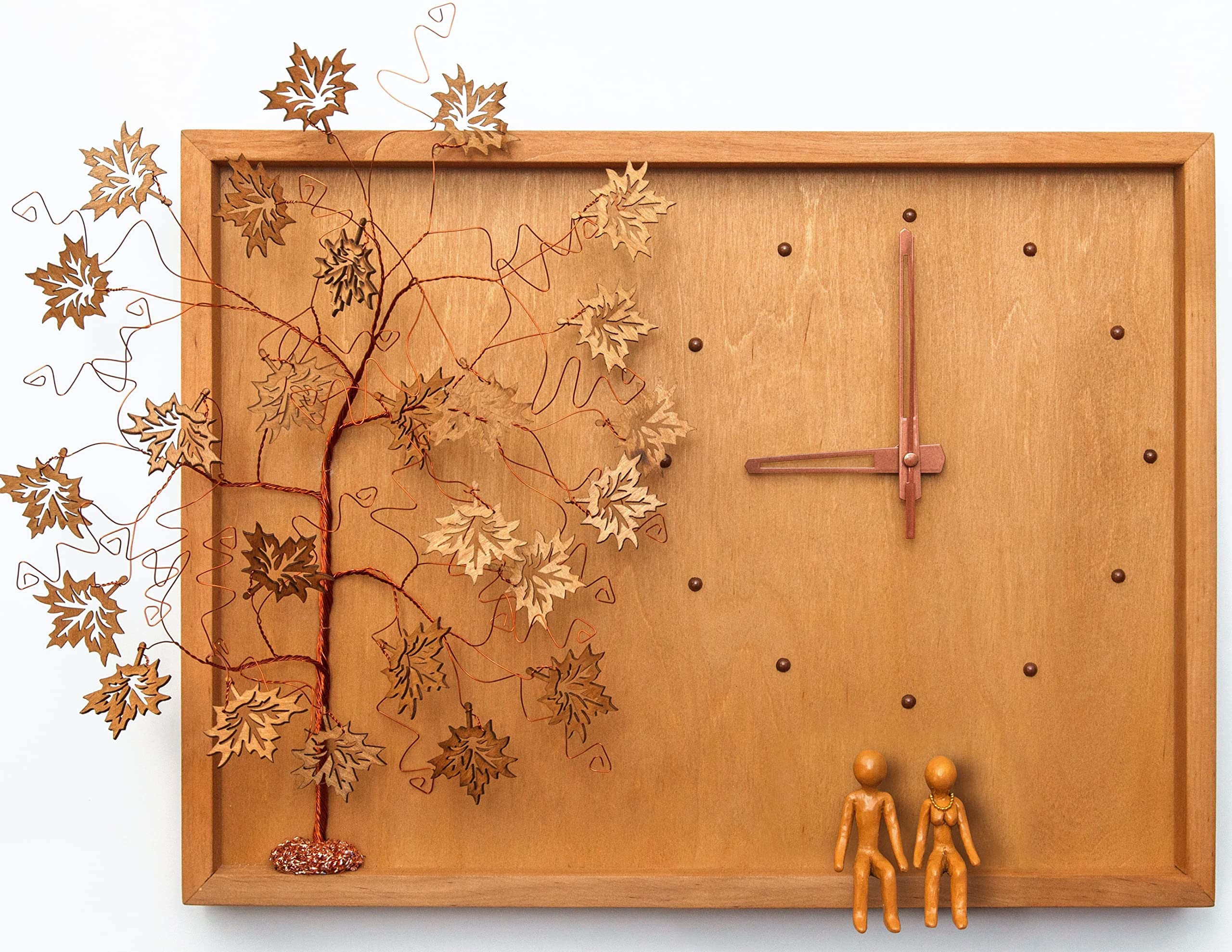 5th Anniversary Gift for Her & Him - Personalized Wood Family Tree Clock - Unique 5 Year Wedding Anniversary Gift for Wife, Husband, Couple - Perfect for Home Decor & Romantic Gifts