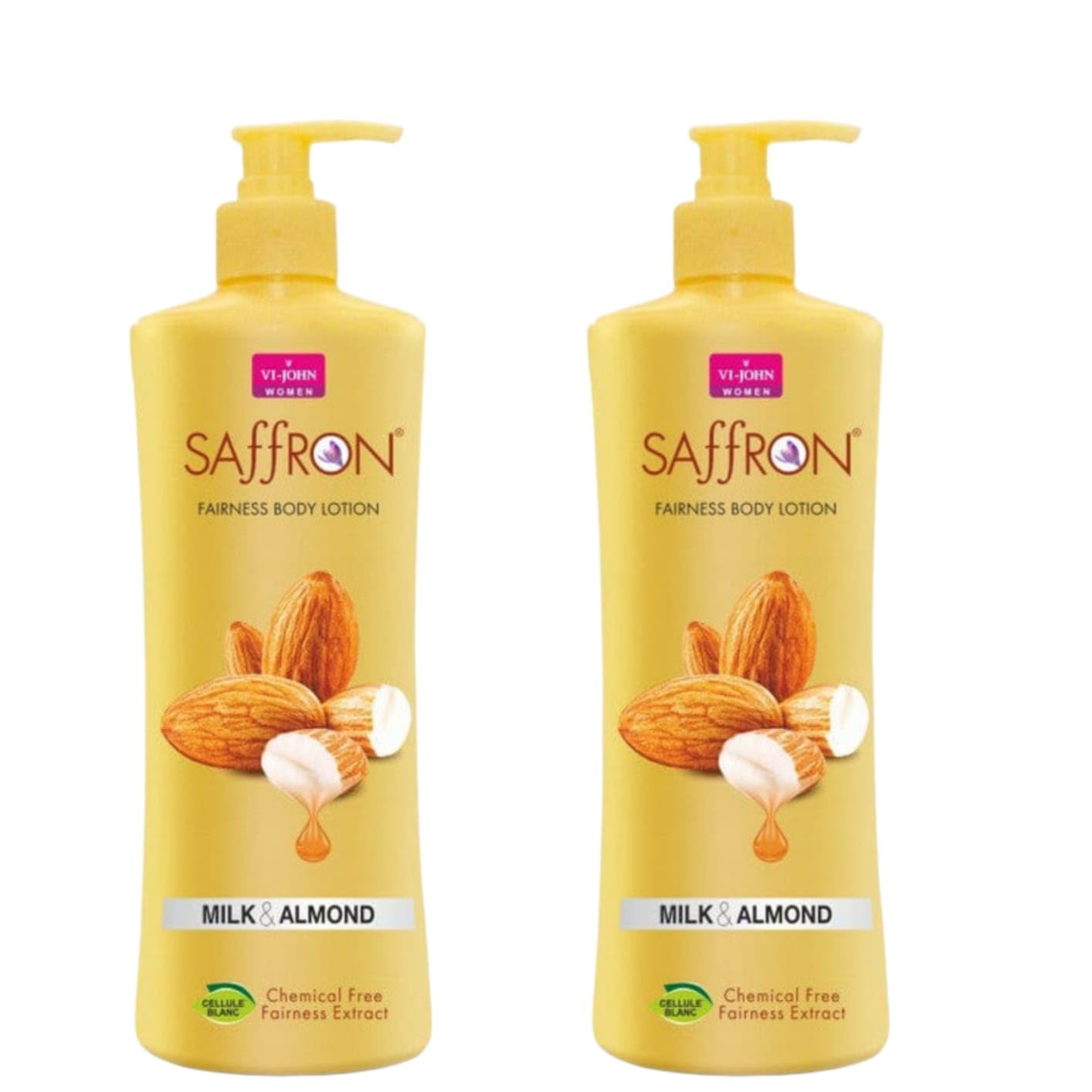 VI-JOHN Saffron Milk & Almond Body Lotion for Dry Skin - Deep Moisturizing & Hydrating Winter Cream, 100ml (Pack of 2) | Nourishing Skincare for Dry, Rough Skin - Perfect for Daily Use & Nighttime Hydration