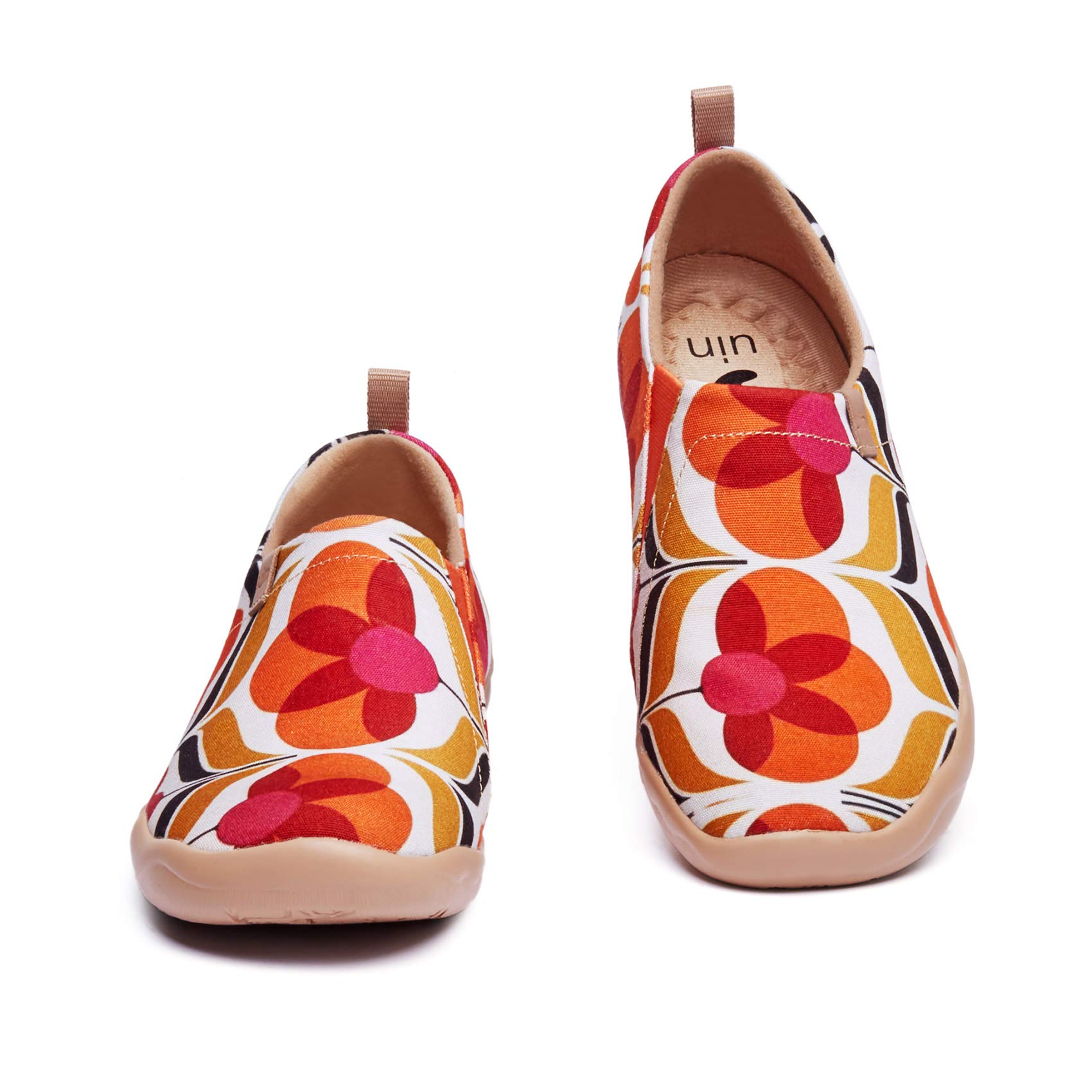 UIN Women's Slip On Sneakers - Comfortable Knit Loafers with Artistic Painting | Casual Walking Shoes for Everyday Wear, Travel & Outings