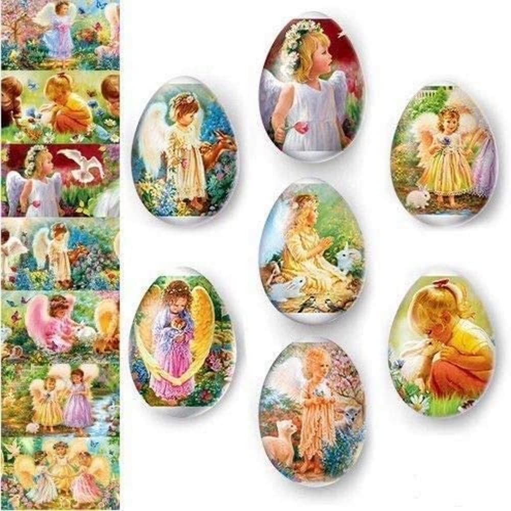 Ukrainian Thermo Heat Shrink Sleeve Easter Egg Wraps - Pysanka Decorating Kit for 7 Eggs (Fairy Theme) - Perfect for Easter Crafts, Holiday Decorations & Ukrainian Cultural Celebrations