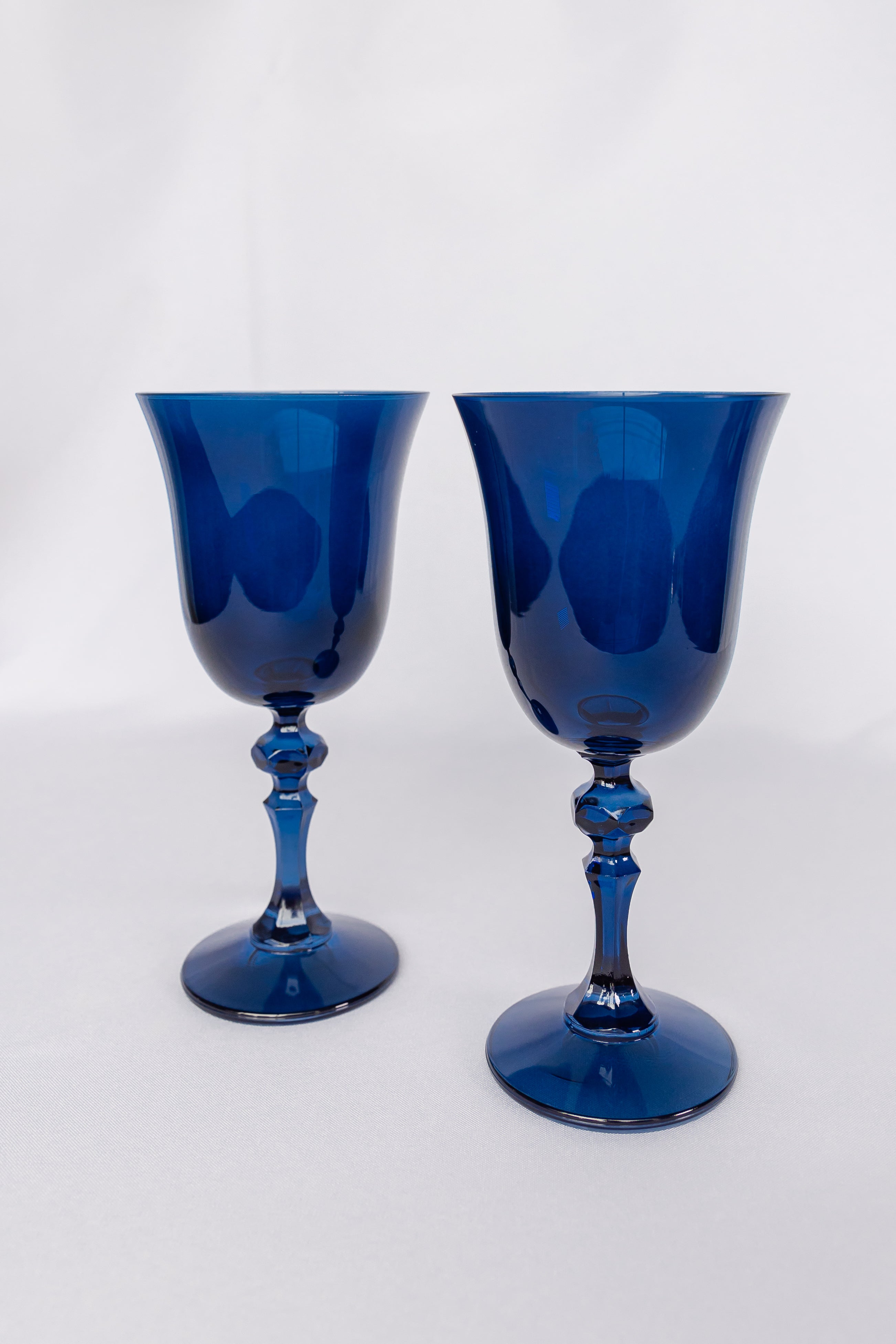 Estelle Colored Regal Goblet Set of 2 - Elegant Midnight Blue Wine Glasses for Fine Dining & Special Occasions