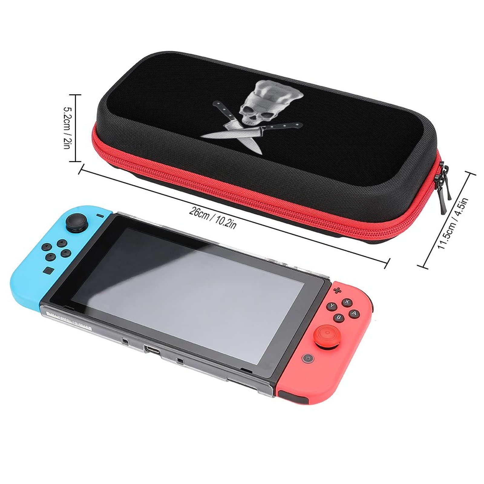Chef Skull with Crossed Knives Nintendo Switch Carrying Case - Portable Travel Cover with 20 Game Card Slots - Perfect for Gaming On-The-Go & Travel Accessories