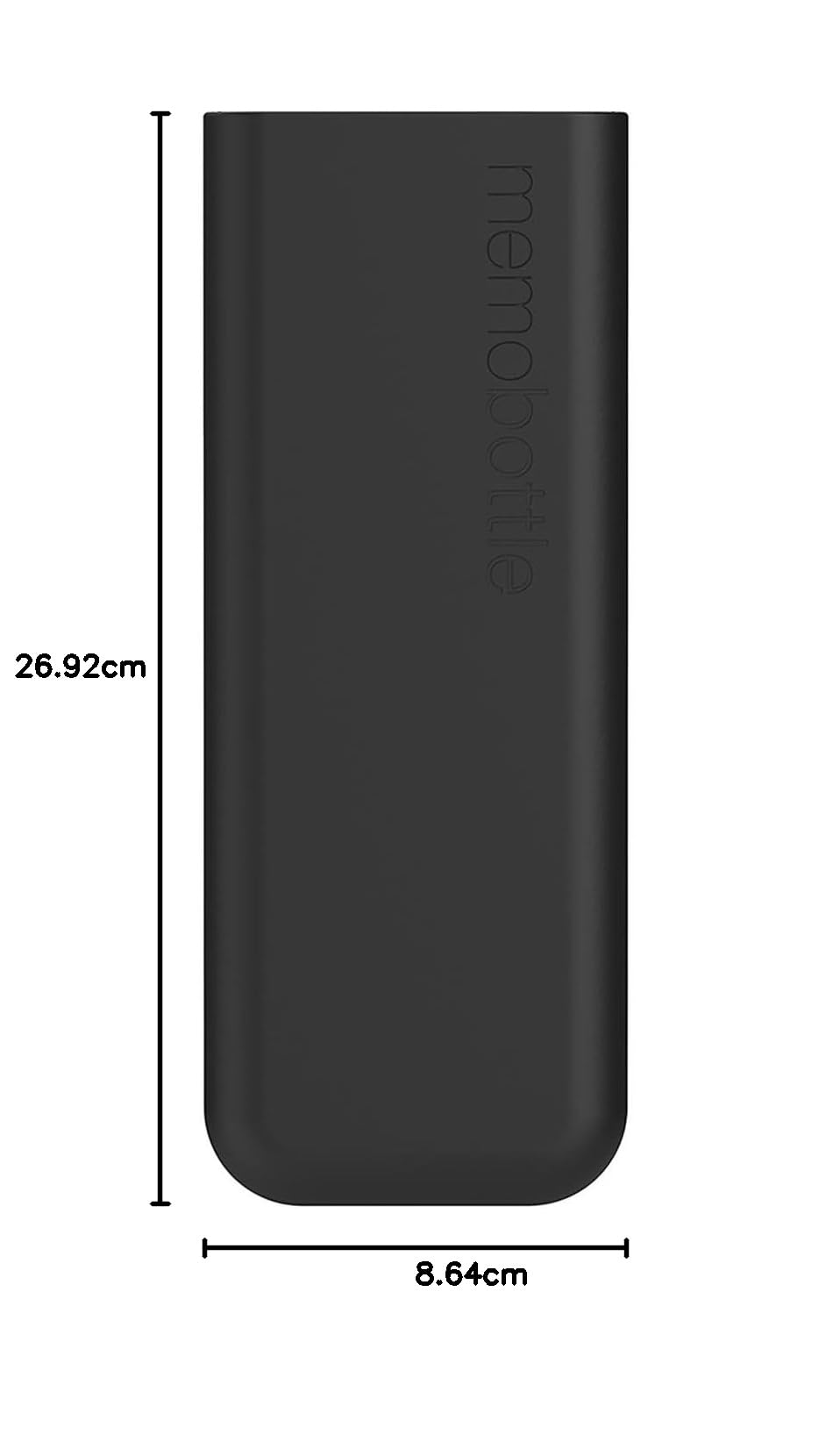memobottle SLIM (Black Ink) Bundle - 15oz (450ml) BPA Free Tritan Water Bottle with Silicone Sleeve & Lid | Ultra Slim Flat Design for Backpacks, Laptops & Travel | Minimalist Reusable Bottle for Office, Gym & Outdoor Activities