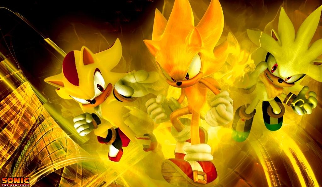 Super Sonic, Shadow, Silver TCG Playmat - 24