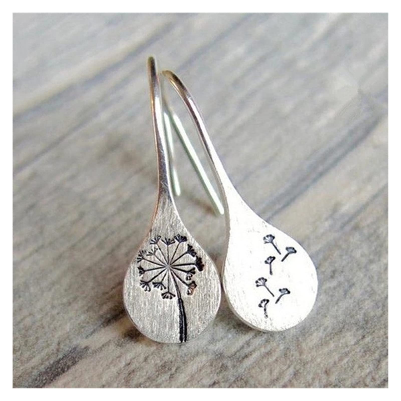 SHUBIAO Sterling Silver Dandelion Dangle Earrings for Women - Elegant Wedding & Engagement Jewelry Set, Simple Personality Statement Earrings (White Metal) - Perfect for Bridal Parties, Anniversaries & Special Occasions