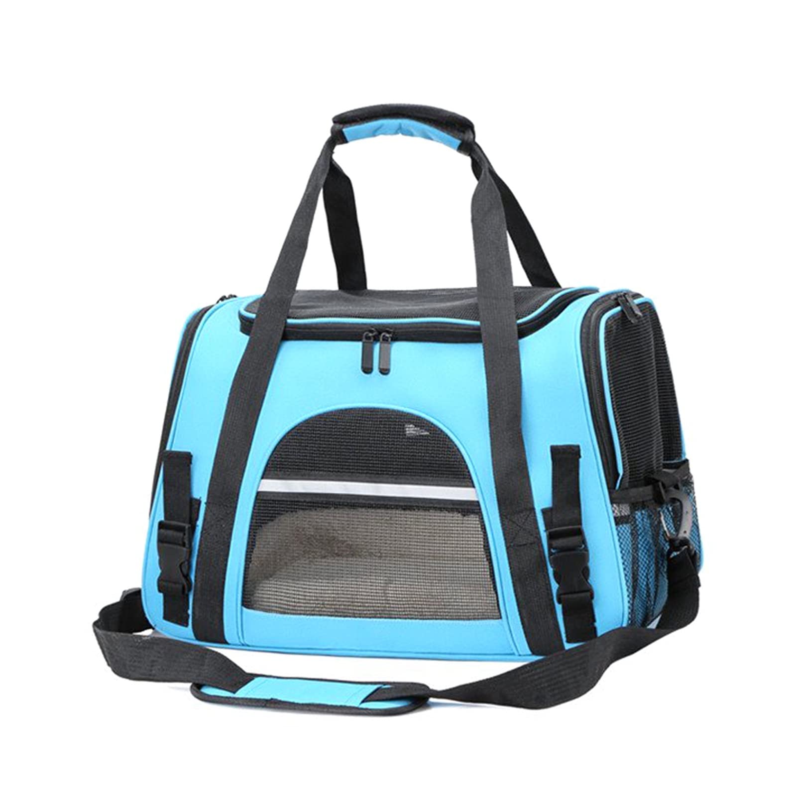 HYONLLA Pet Backpack Carrier - Breathable Foldable Cat & Dog Travel Bag with Safety Lock Zippers | Portable for Vet Visits, Airplane Travel, Hiking & Outdoor Adventures (Blue)