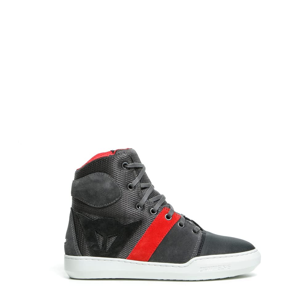 Dainese York Air Lady Shoes for Women - Breathable Comfort Sneakers in Phantom/Red, Size 38 | Perfect for Casual Wear, Walking & Light Sports Activities