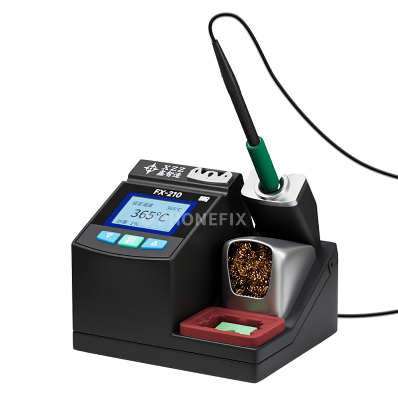 FX-210 Lead-Free Soldering Station Kit with Intelligent Temperature Control & 2S Fast Heating - 110V for Phone PCB Repair, Electronics DIY & Home Appliance Maintenance