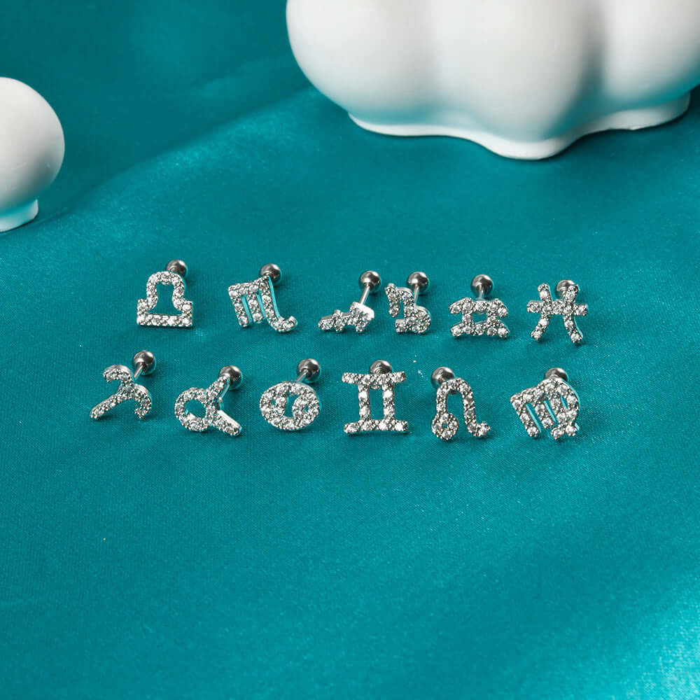 20G Constellation Barbell Cartilage Earring - Zodiac Sign Conch Stud Piercing Jewelry | DL061 | Perfect for Cartilage, Helix & Conch Piercings