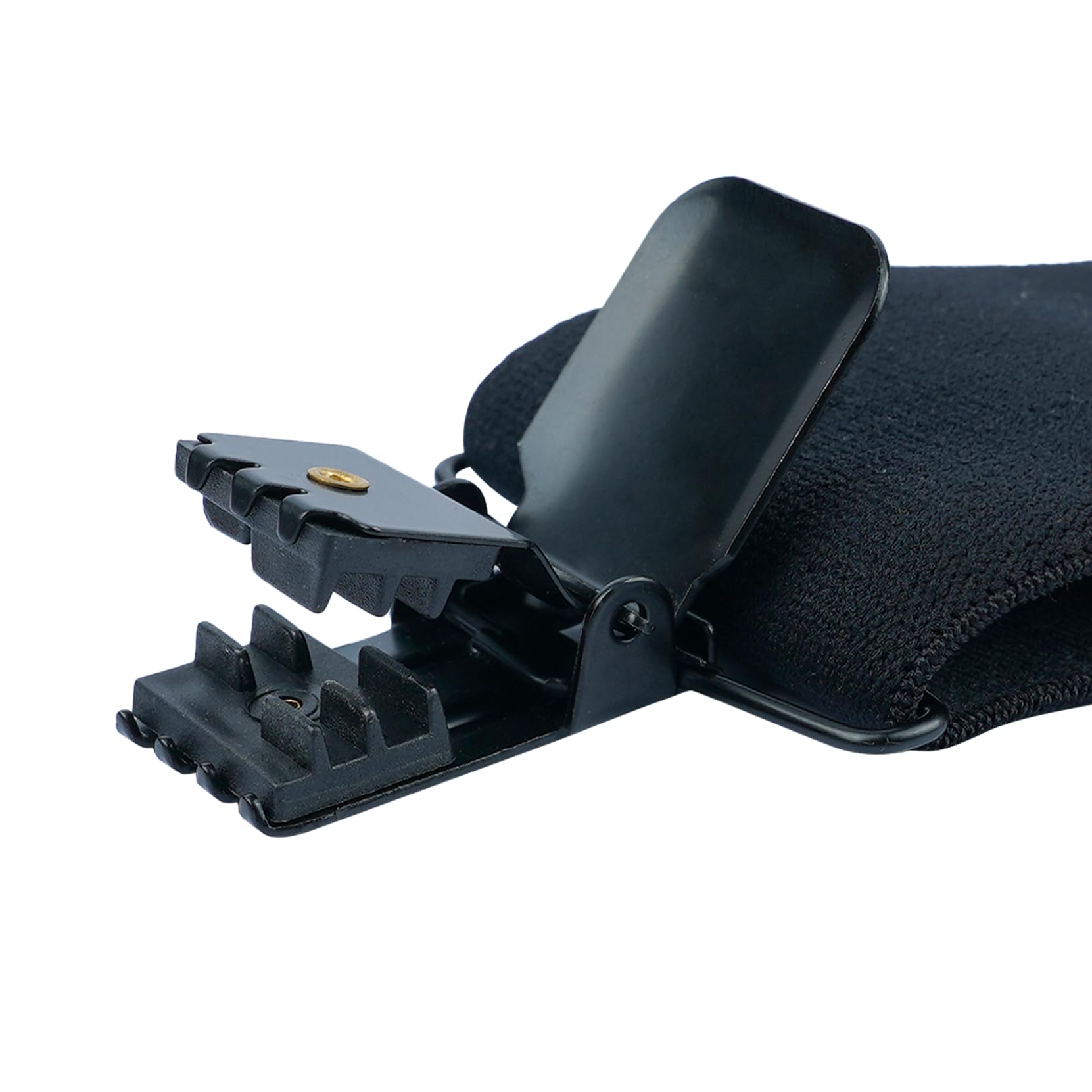 Heavy Duty 2 Inch Black Plated Suspender Clips with Plastic Gripping Teeth - Durable Belt Clips for Work Pants, Overalls & Uniforms - Ideal for Construction, Carpentry & Outdoor Activities