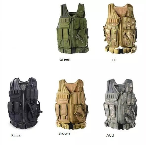 SWAT Tactical Vest with Multiple Pockets - Durable Military Gear for Airsoft, Hunting & Outdoor Adventures