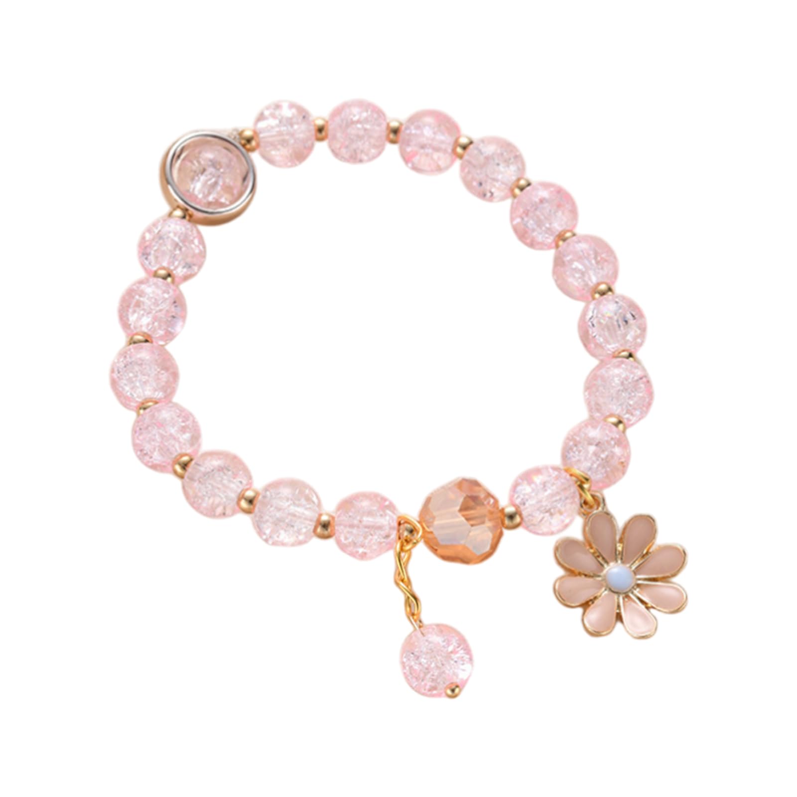 POYAMUSE Colorful Flower Charm Bracelet - Boho Daisy Crystal Beads Bracelet for Women | Trendy Summer Festival Accessory, Layered Stacking Jewelry Gift for Her