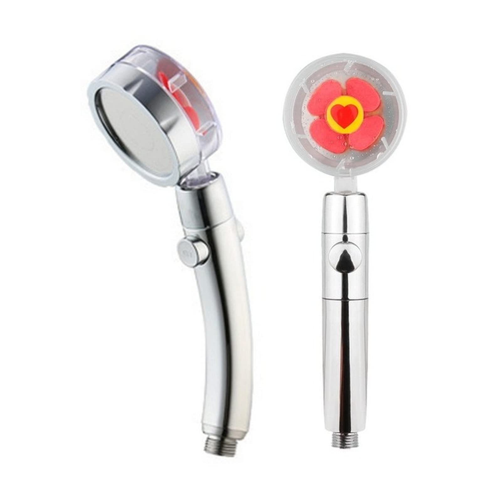 360° Rotating High Pressure Handheld Shower Head with Massage Spray Modes - Universal Bathroom Shower Nozzle for Home, Dorm & RV Use (Red, Curved Design) - Perfect for Relaxing Muscle Relief & Water Saving