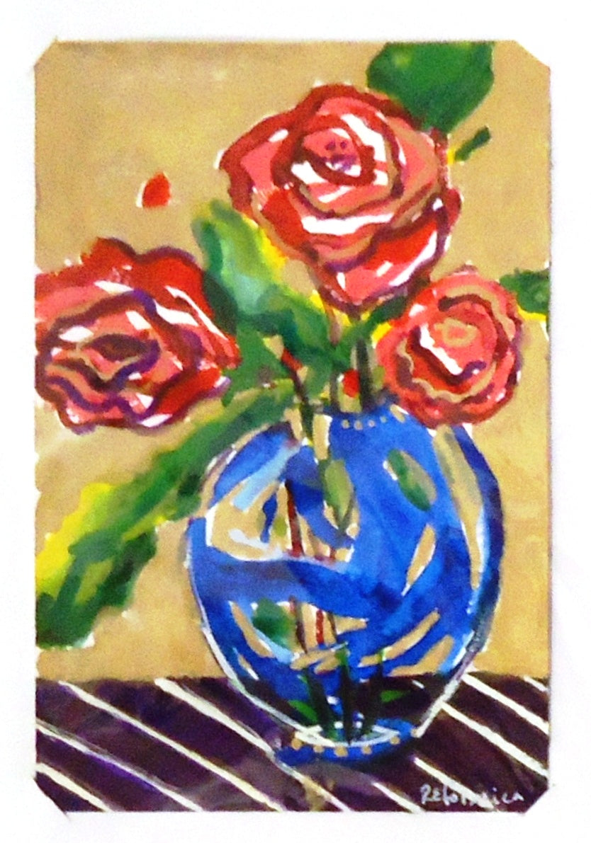 Ruth Formica Floral Still Life Painting Notecard - Elegant Botanical Art for Greeting Cards, Stationery & Home Decor