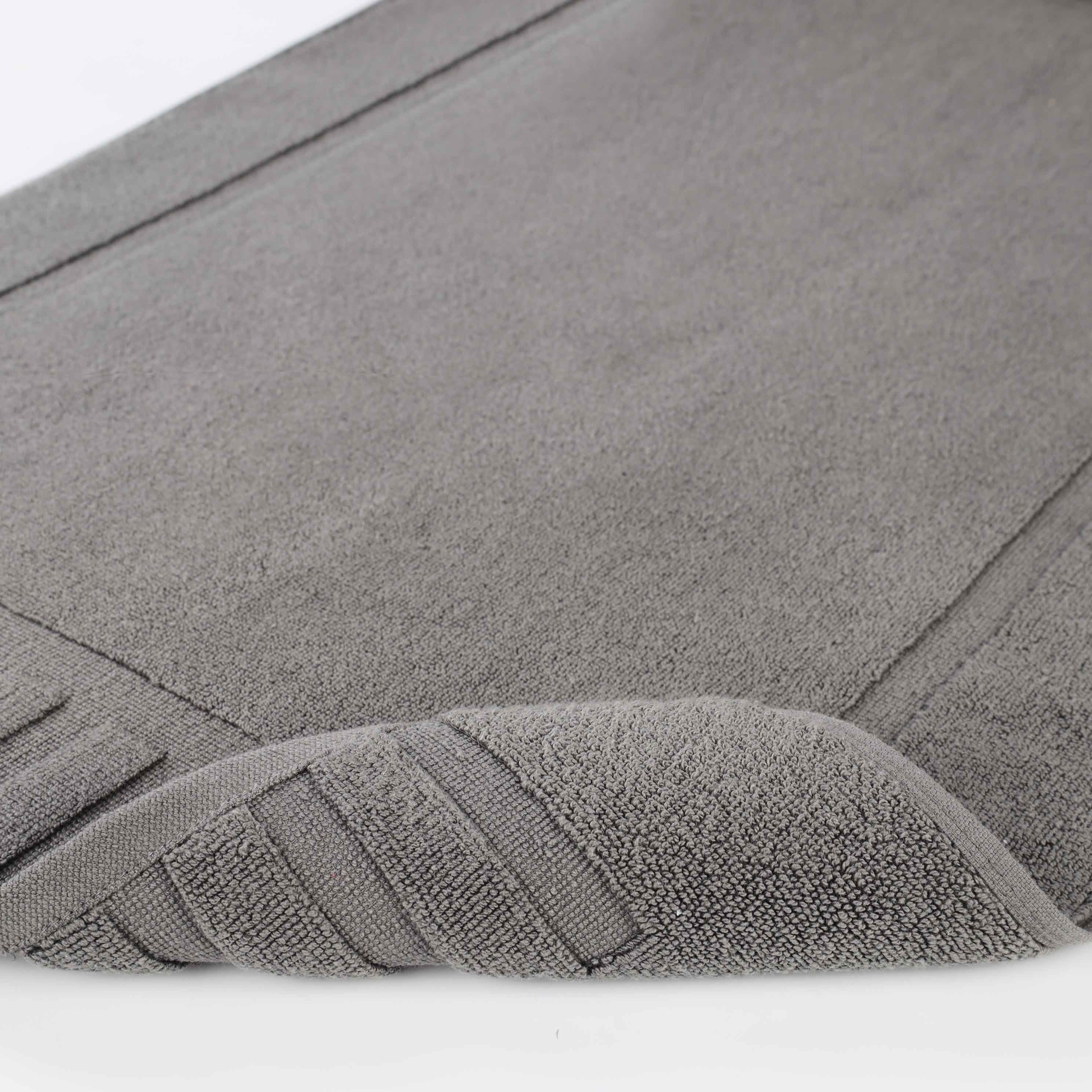 Premium Cotton Modern Geometric Border Bath Mat Set of 2 - Ultra Absorbent, Non-Slip, Quick Dry Bathroom Rug for Bath, Shower & Vanity Area