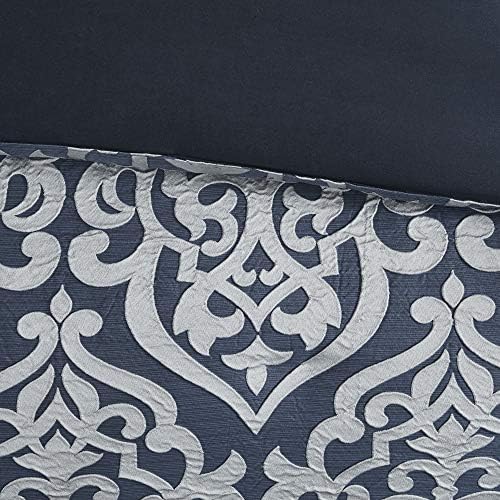 Madison Park Odette Jacquard Damask Comforter Set - Modern All Season Down Alternative Bedding with Shams & Decorative Pillows, Cal King (104