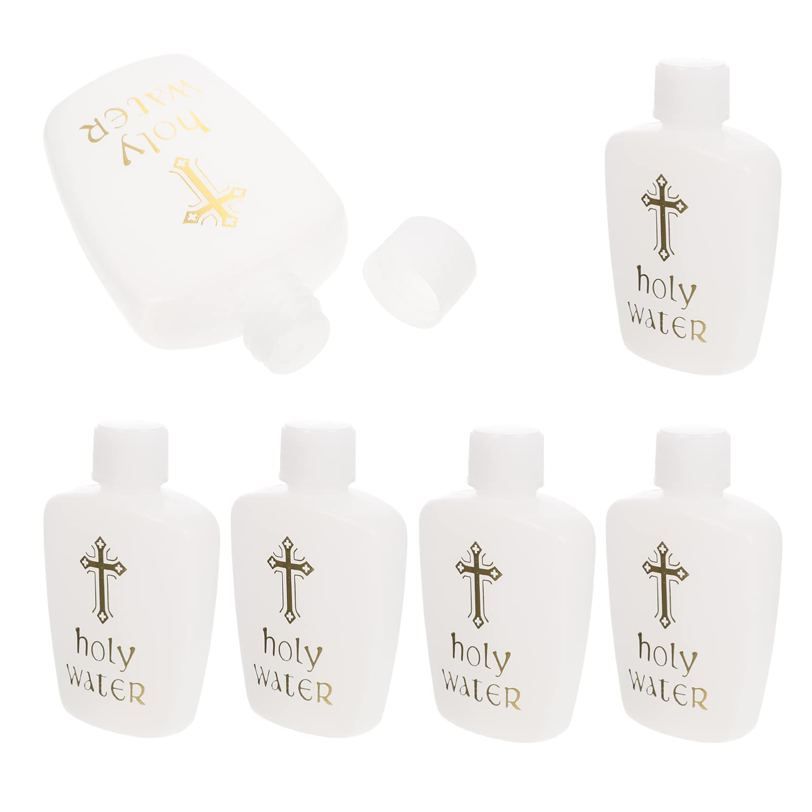 MILISTEN 6Pcs Holy Water Bottles with Cross Design - Catholic Christian Plastic Holy Water Containers for Church, Easter Party Favors, Baptism & Home Blessing Ceremonies (Assorted Colors)