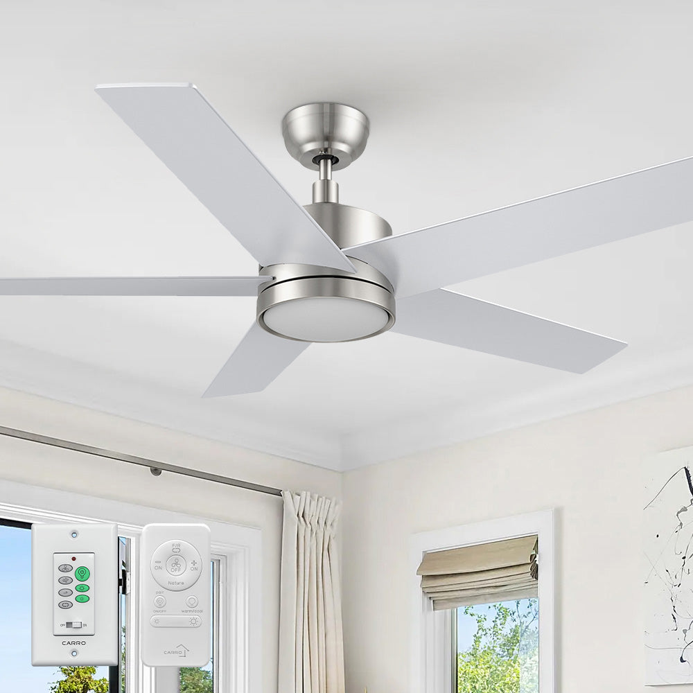 52 Inch Trafford II Modern Ceiling Fan with LED Light & Remote Control - Quiet Energy Efficient Indoor/Outdoor Fan for Bedroom, Living Room, Patio