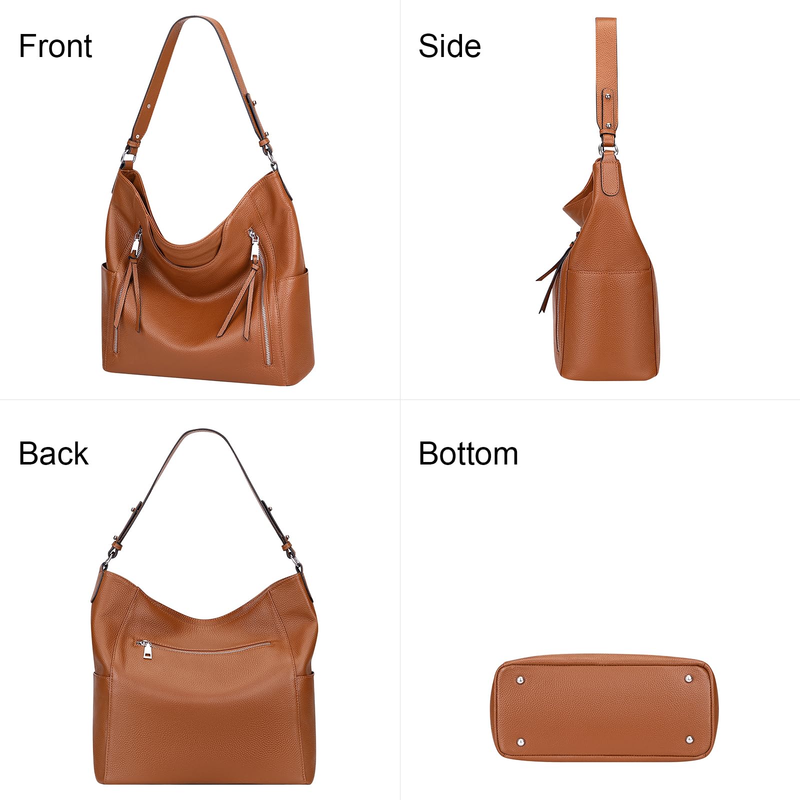 Genuine Leather Hobo Bags for Women - Soft Casual Shoulder Purse & Handbag | Perfect for Work, Travel & Everyday Use