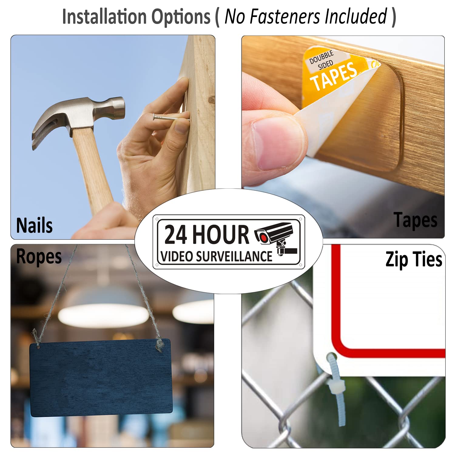 2 Pack Metal Security Camera Sign - 10