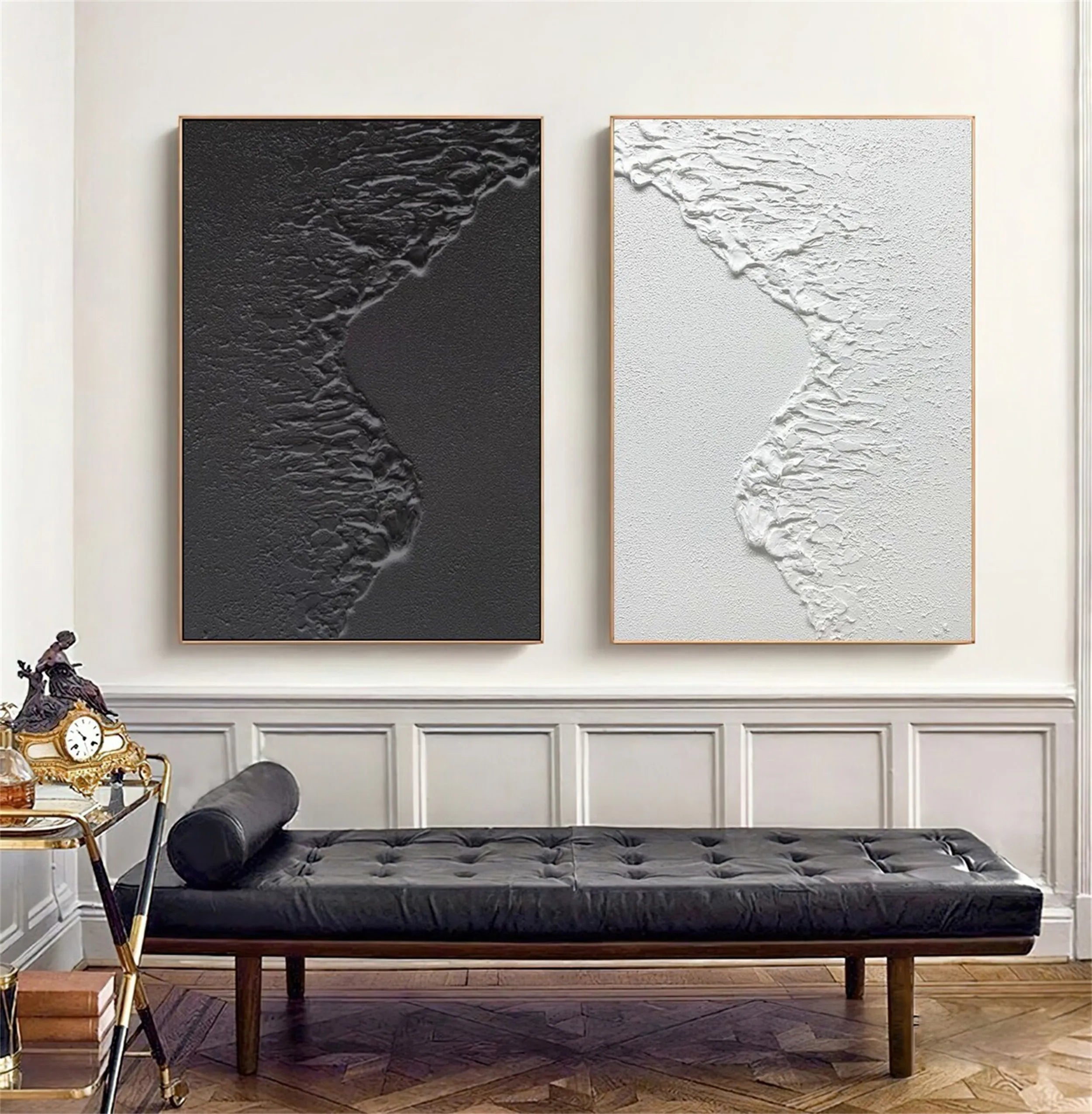 Ocean Waves Minimalist Textured Wall Art Set of 2 - Modern Coastal Decor for Living Room, Bedroom & Office #MM182 | Beach House Decor, Zen Home Accent