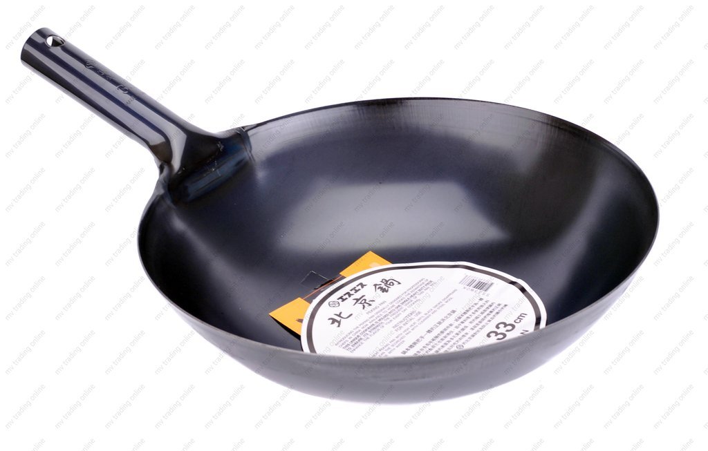 **JPIW30 Japanese Iron Wok 30cm (11-Inch) – Heavy Duty Commercial Grade Carbon Steel Pan with Wooden Handle – Perfect for Stir-Fry, Deep Frying & Asian Cooking**