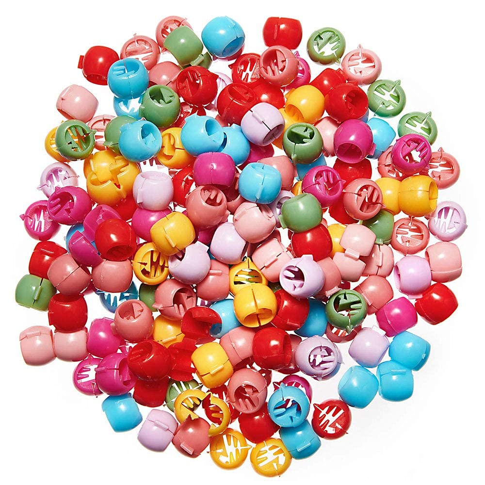50 PCS Mini Hair Claw Clips for Women & Girls - Candy Color Plastic Hairpins, Hair Braids Maker Beads - Cute Hair Accessories for School, Work, Travel & Everyday Styling