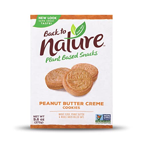 Organic Peanut Butter Sandwich Cookies - Non-GMO, Whole Grain, Wheat Flour, Healthy Snack, 9.6oz (6-Pack) - Perfect for Lunchboxes, Office Snacks & Family Treats