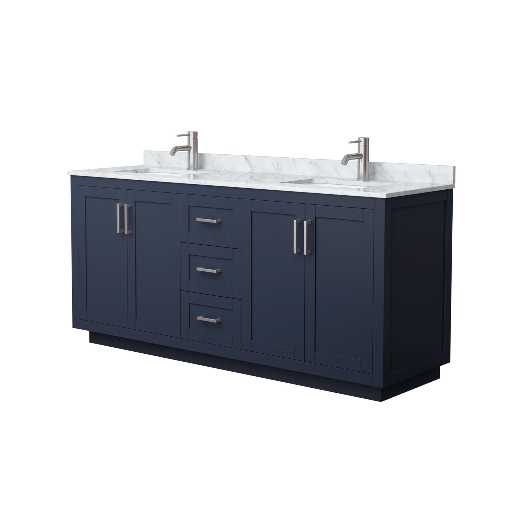 Wyndham Collection WCF292972DBNCMUNSMXX Miranda Vanity Set - Dark Blue Bathroom Vanity with Mirror & Storage | Perfect for Modern Bathroom Decor & Organization
