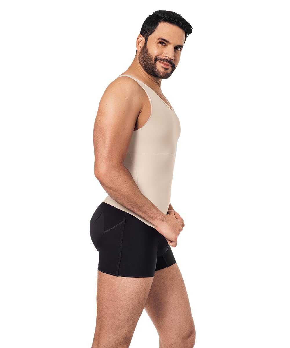 FC FORMA TU CUERPO Men's Body Shaper - Compression Slimming Vest for Men | Lipoelastic Waist Trainer | Post-Surgery & Workout Support | Ideal for Gym, Weight Loss & Everyday Wear