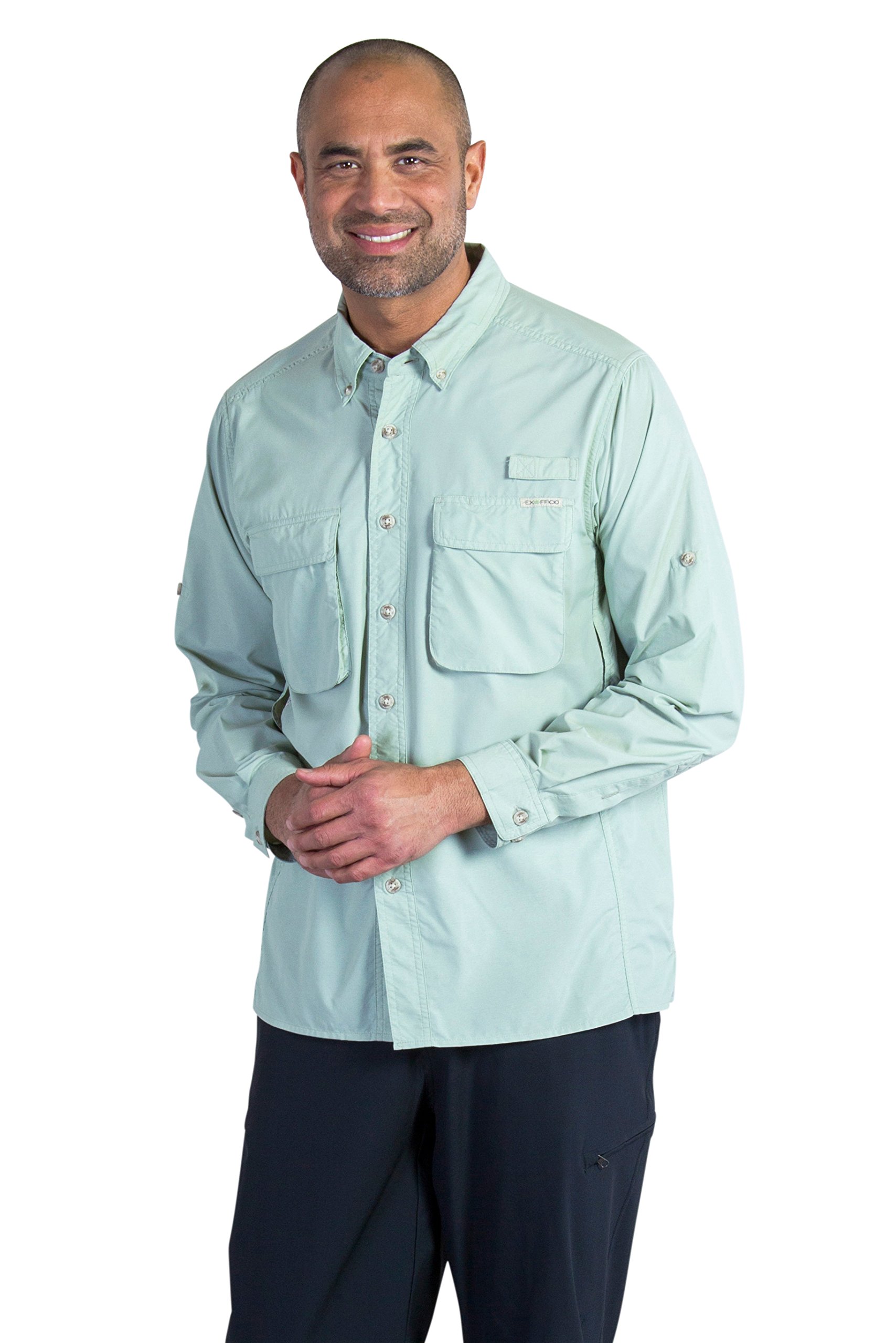 ExOfficio Men's Air Strip Long Sleeve Shirt - Lightweight, Quick-Dry & Breathable Travel & Hiking Shirt for Outdoor Adventures