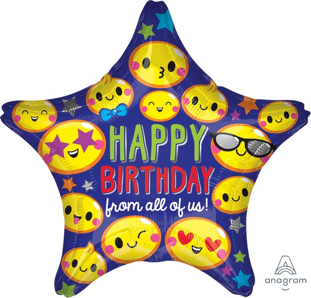 45cm XL Happy Birthday Star Balloon - Standard Size Party Decoration for Birthdays, Celebrations & Special Events