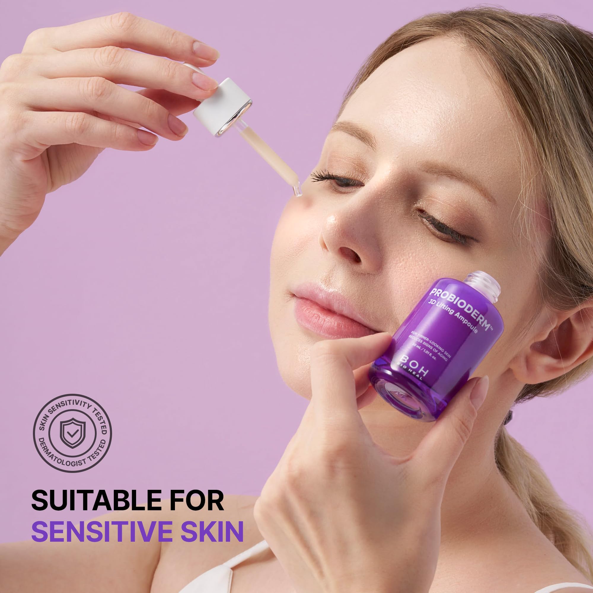 Probioderm™ 3D Lifting Ampoule 1.01 fl oz (30 ml) - Anti-Aging Face Serum with Probiotics & Peptides for Firm, Sculpted Skin | Daily Skincare Treatment for Wrinkles & Elasticity | Perfect for Night Routine & Mature Skin Care