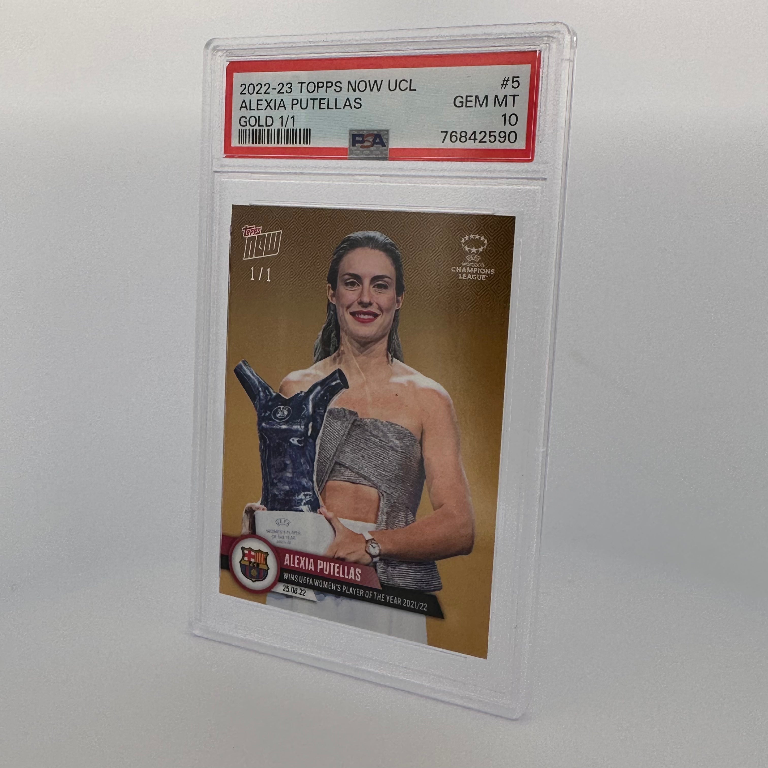 PSA 10 1/1 Alexia Putellas #5 UEFA Champions League Gold Parallel Soccer Card - Perfect for Collectors, Investors & Soccer Fans (Game Room, Man Cave, Sports Memorabilia Display)