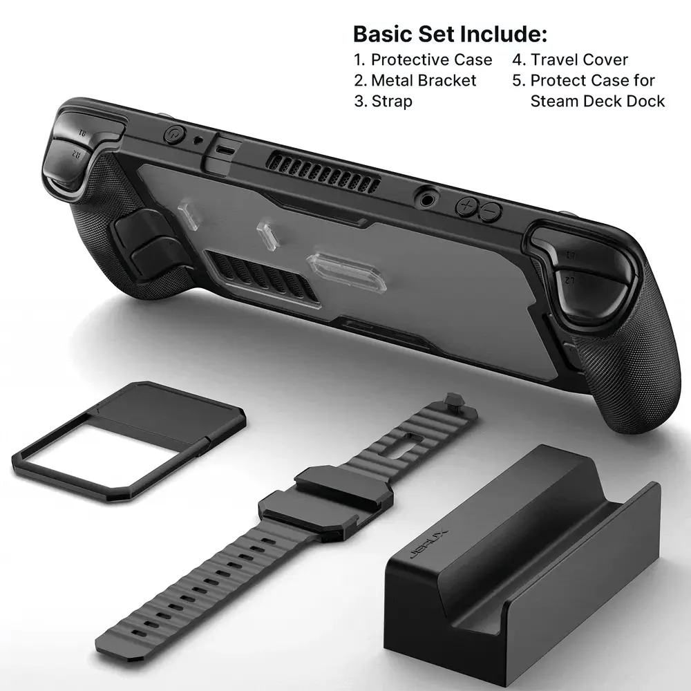 JSAUX ModCase for Steam Deck - Protective Cover with Grip & Stand | PC0104 Basic Set | Perfect for Gaming, Travel, and Storage
