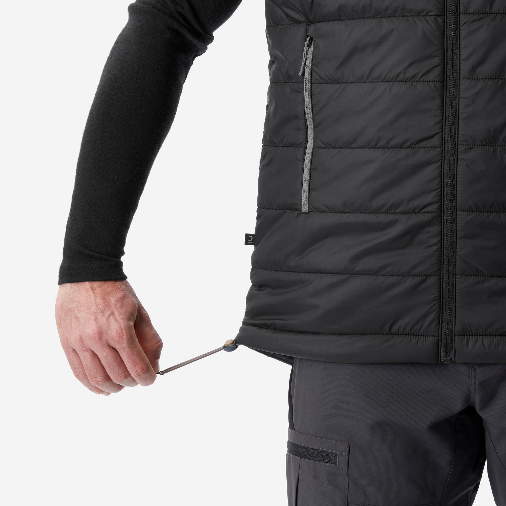 Forclaz Men's MT100 Synthetic Puffer Vest - Lightweight Insulated Winter Jacket for Hiking & Outdoor Activities | Water-Resistant Cold Weather Gear