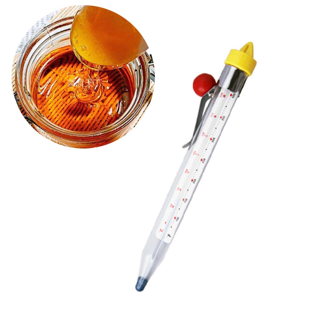**Premium Candy Thermometer for Cooking & Baking - Accurate Sugar & Jam Temperature Tool - White & Transparent Kitchen Thermometer - Perfect for Candy Making, Baking, and Home Brewing**