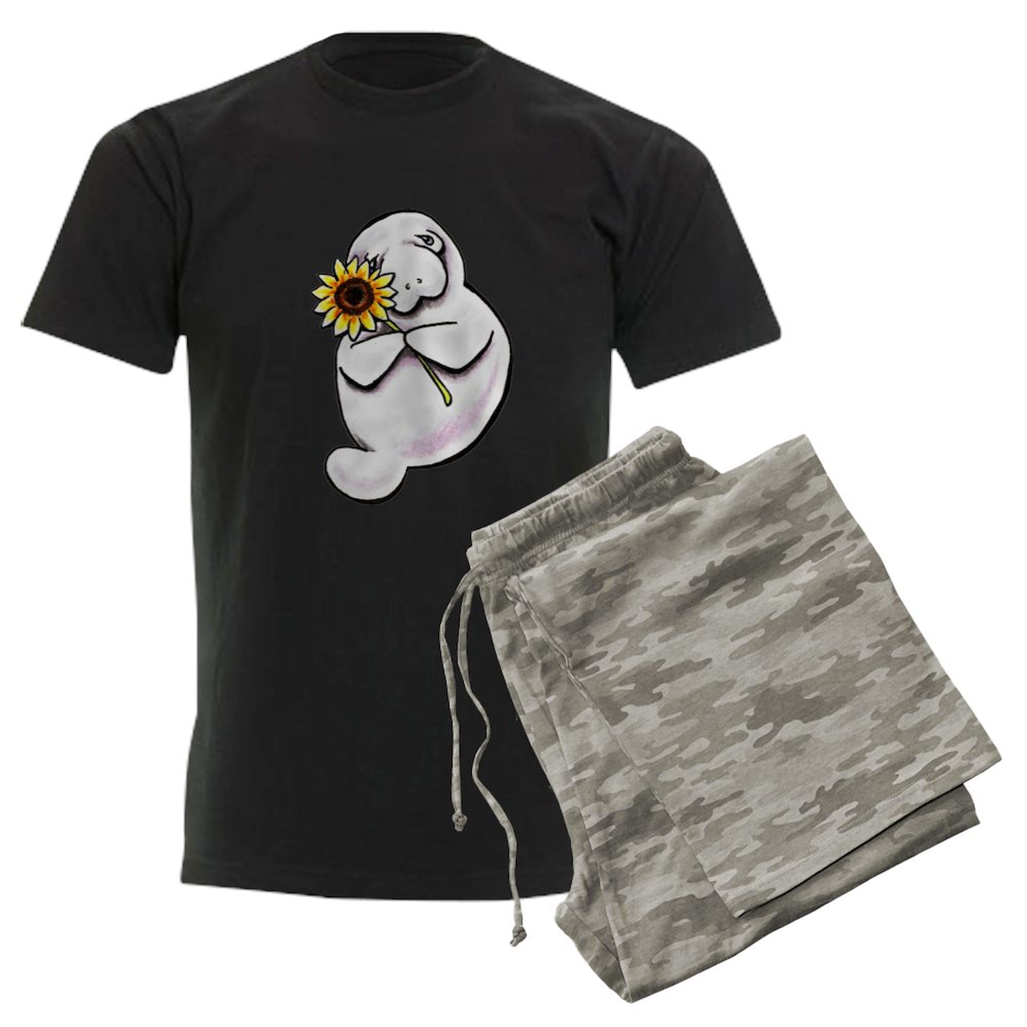 Sunny Manatee Pajama Set for Men - Soft & Comfortable Sleepwear with Fun Novelty Print | Perfect for Lounging, Sleepovers & Relaxing at Home