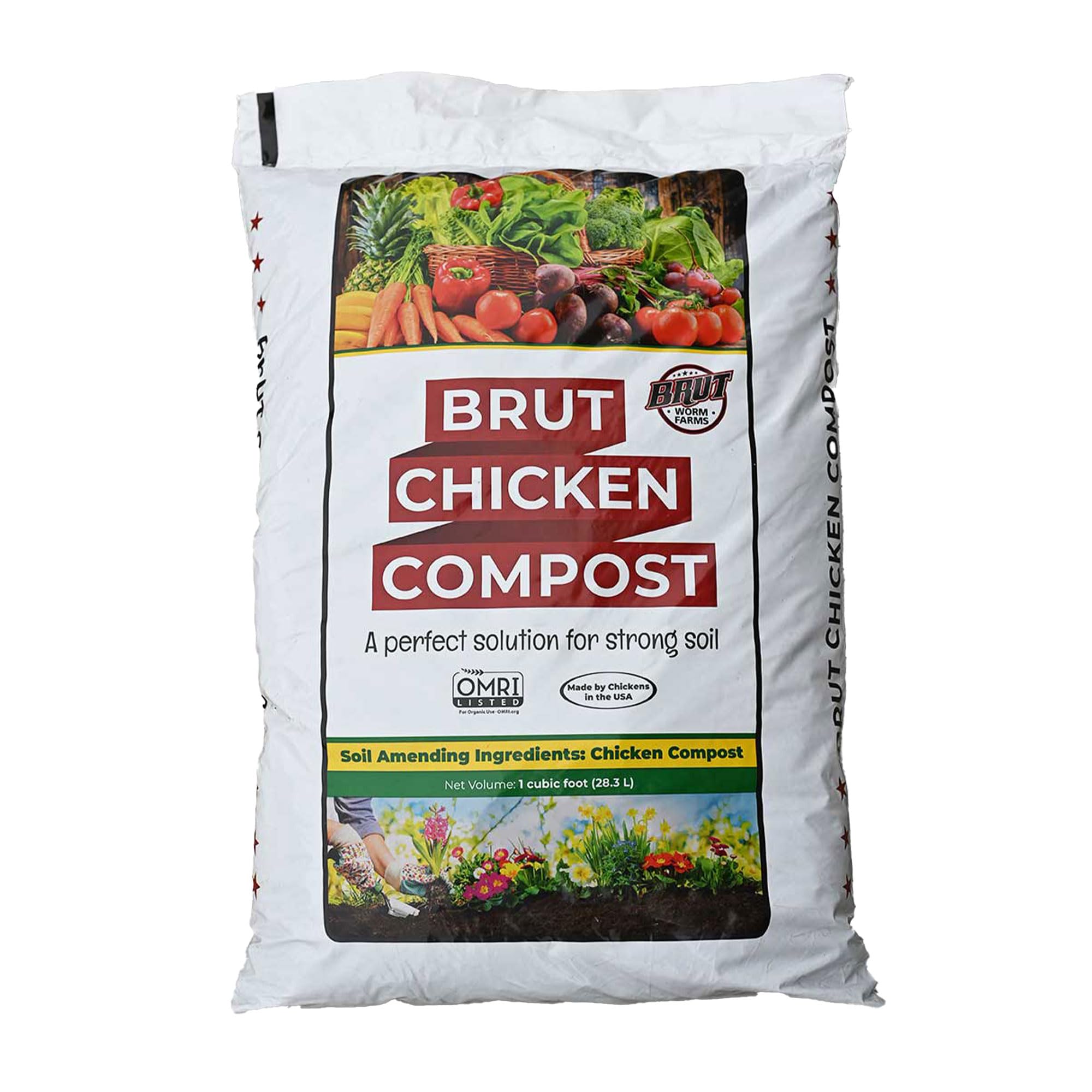 Organic Chicken Compost Fertilizer 1 Cubic ft - Nutrient Rich Natural Plant Food for Gardens, Vegetables & Flowers | Safe, Pure & Effective Soil Amendment (10 Pack) | Perfect for Organic Gardening, Raised Beds & Composting