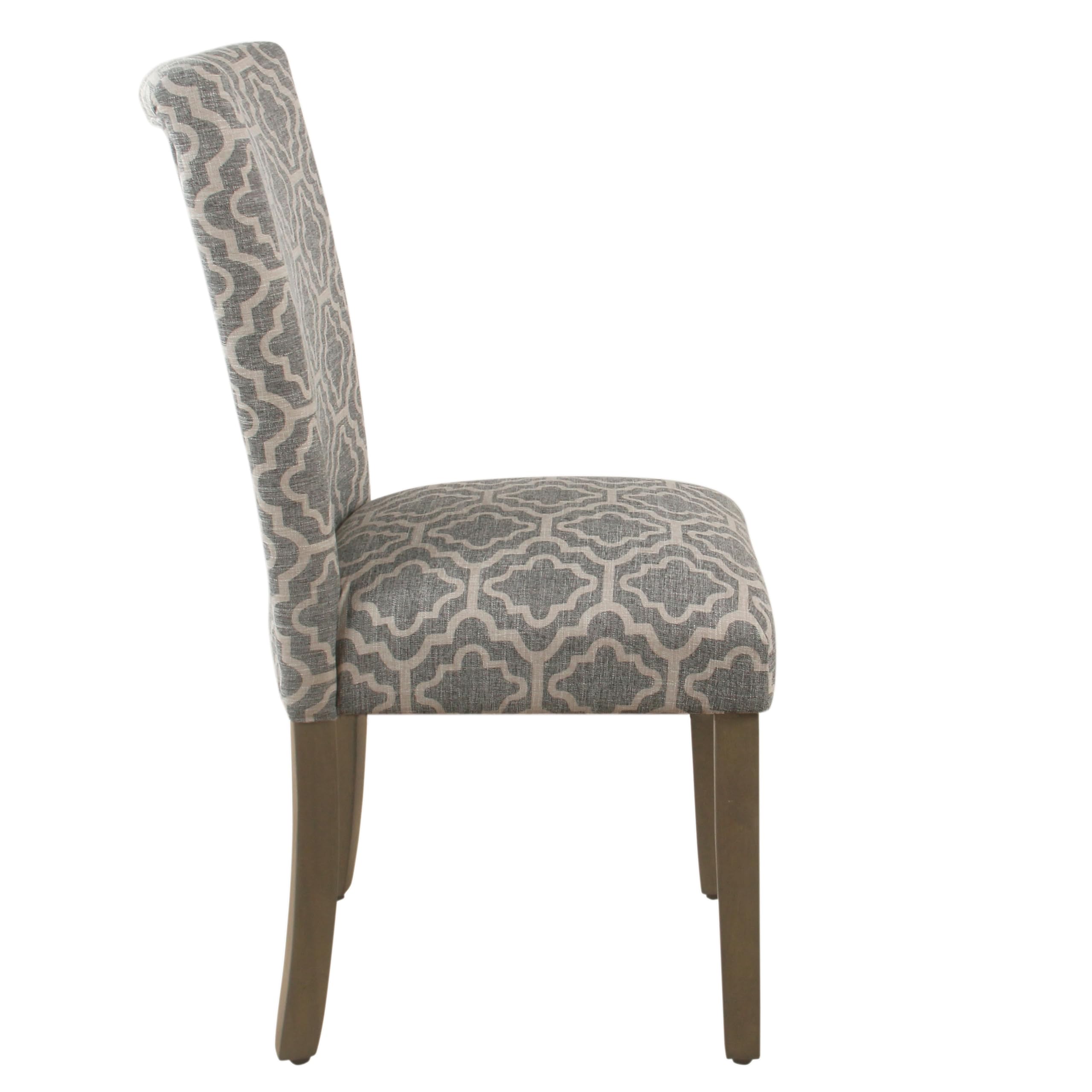 HomePop Parsons Classic Upholstered Dining Chairs Set of 2, Gray - Modern Accent Chairs for Kitchen, Dining Room & Home Office Decor
