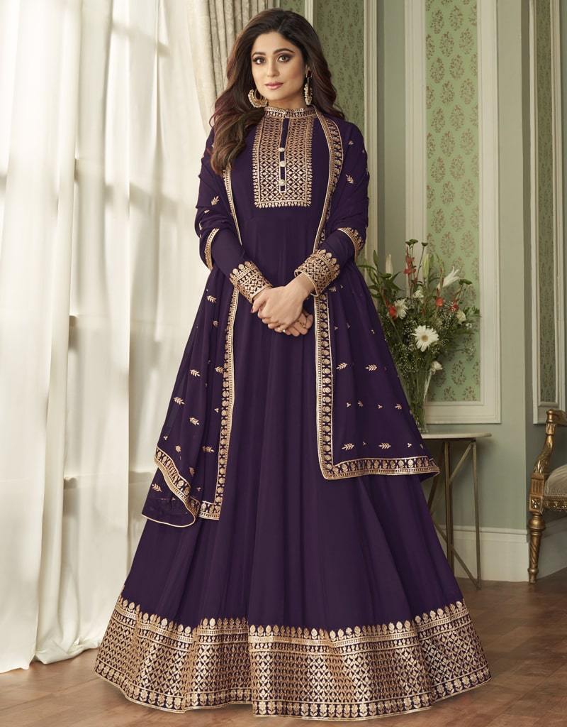 Elegant Blue Anarkali Style Gown - Premium Real Georgette Fabric for Women - Perfect for Weddings, Parties & Festive Occasions