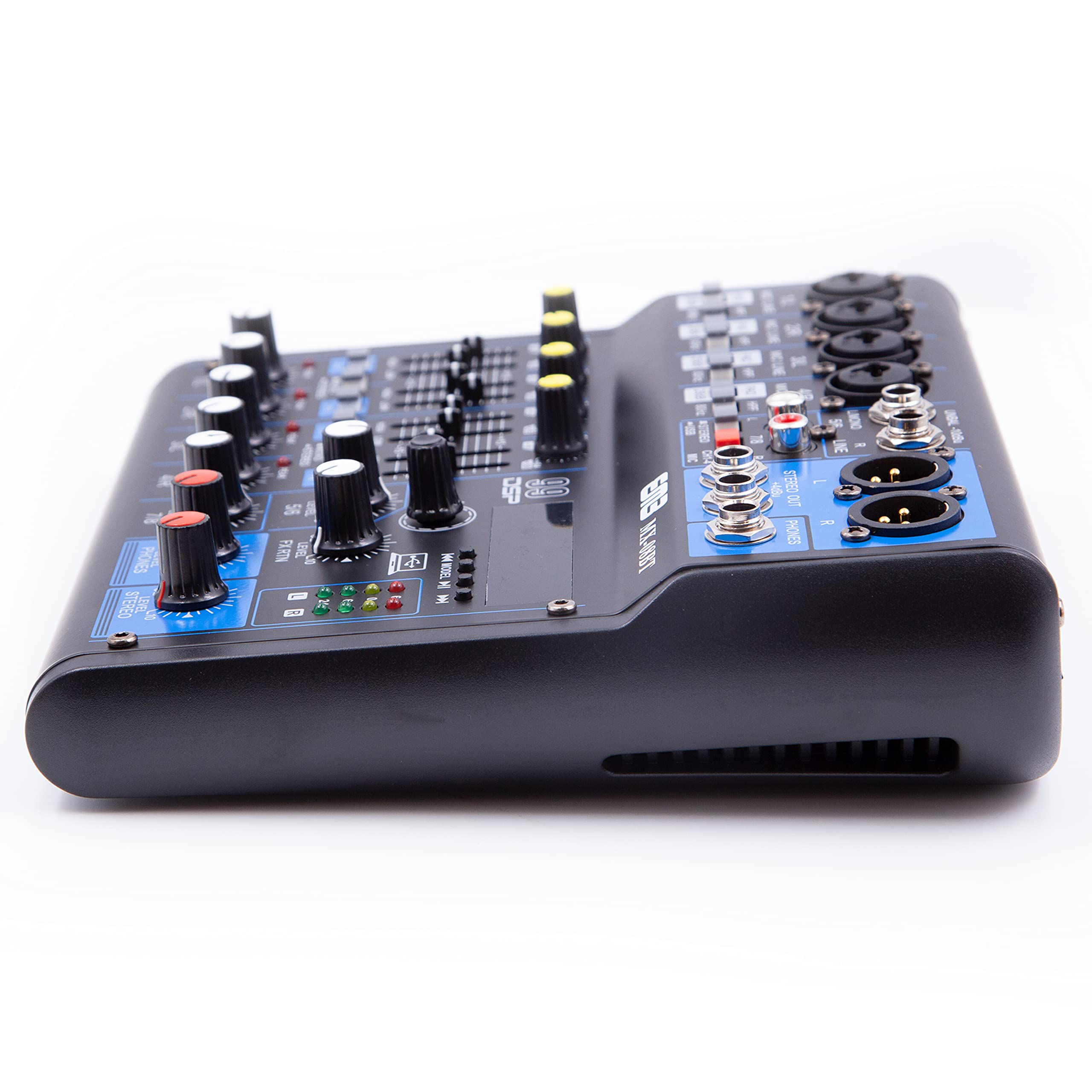EMB MX08BT 99 DSP 8-Channel Professional Audio Mixer with Bluetooth - Digital Sound Processor for Live Music, DJing, Podcasting & Studio Recording