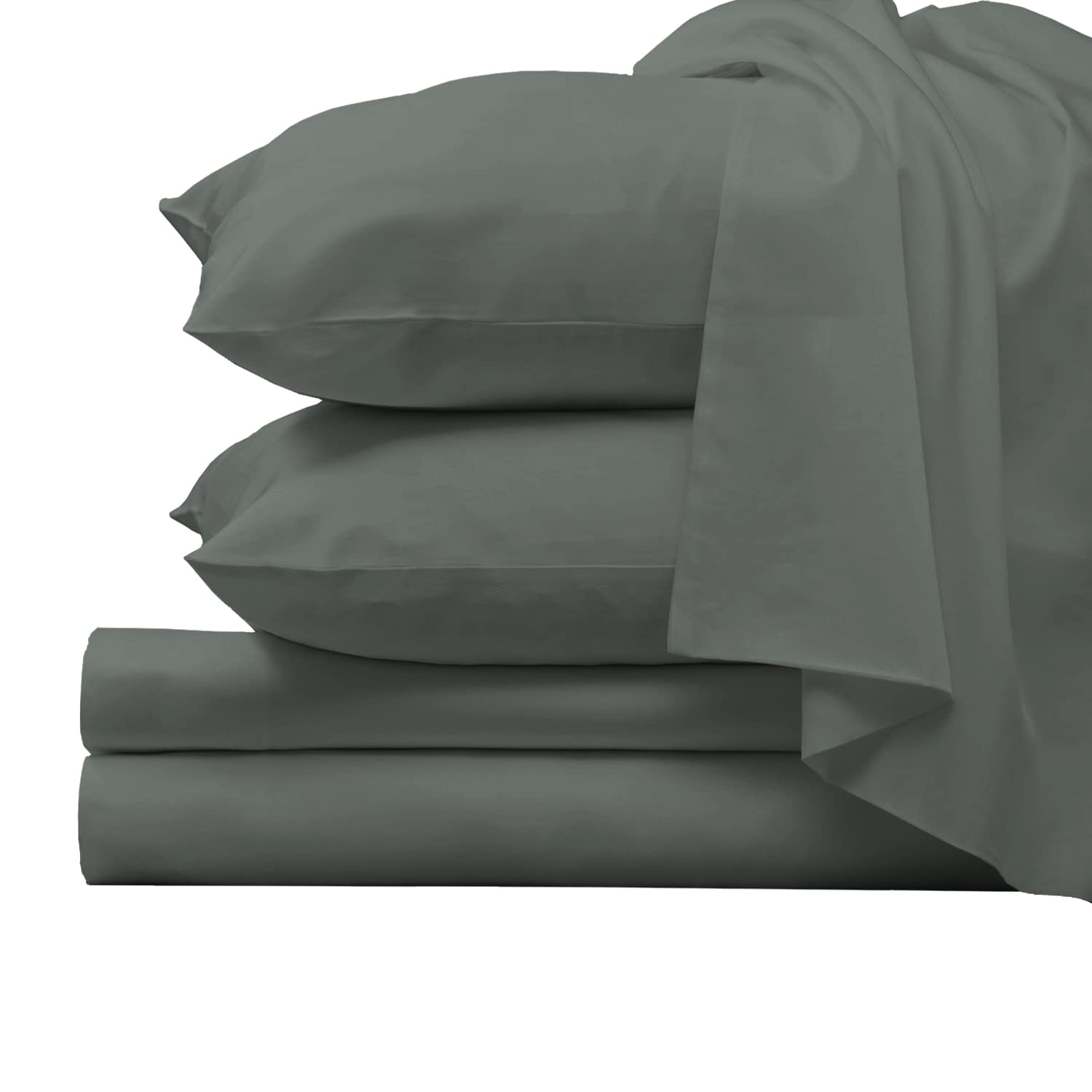 Pizuna Pure 100% Luxury Cotton Full Size Bed Sheets Set - 1000 Thread Count Long Staple Cotton Sateen, Deep Pocket Fits 15