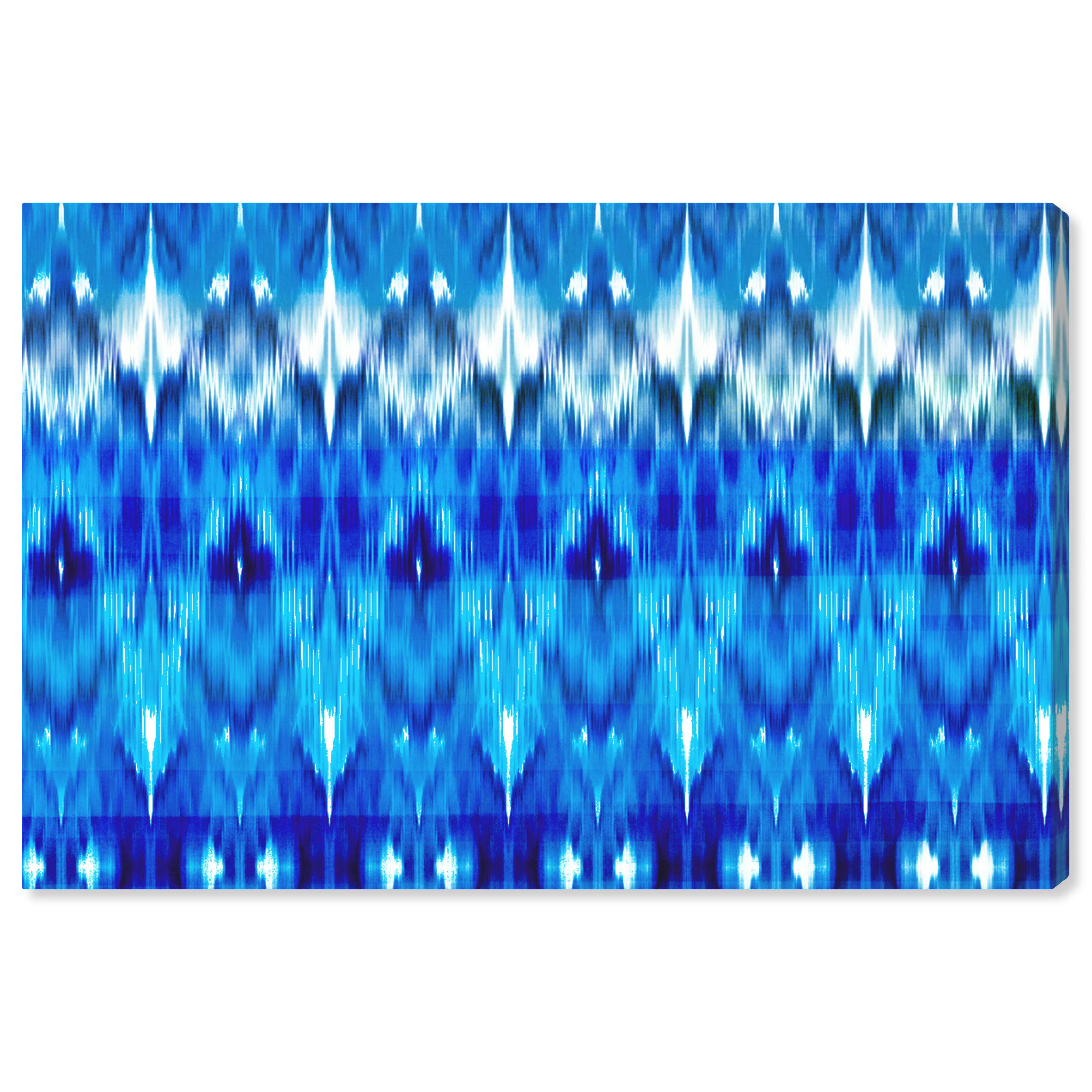 Abstract Wall Art Canvas Print - Blue & White Modern Home Decor - 36x24 Inches - Premium Gallery Wrapped Painting for Living Room, Bedroom & Office