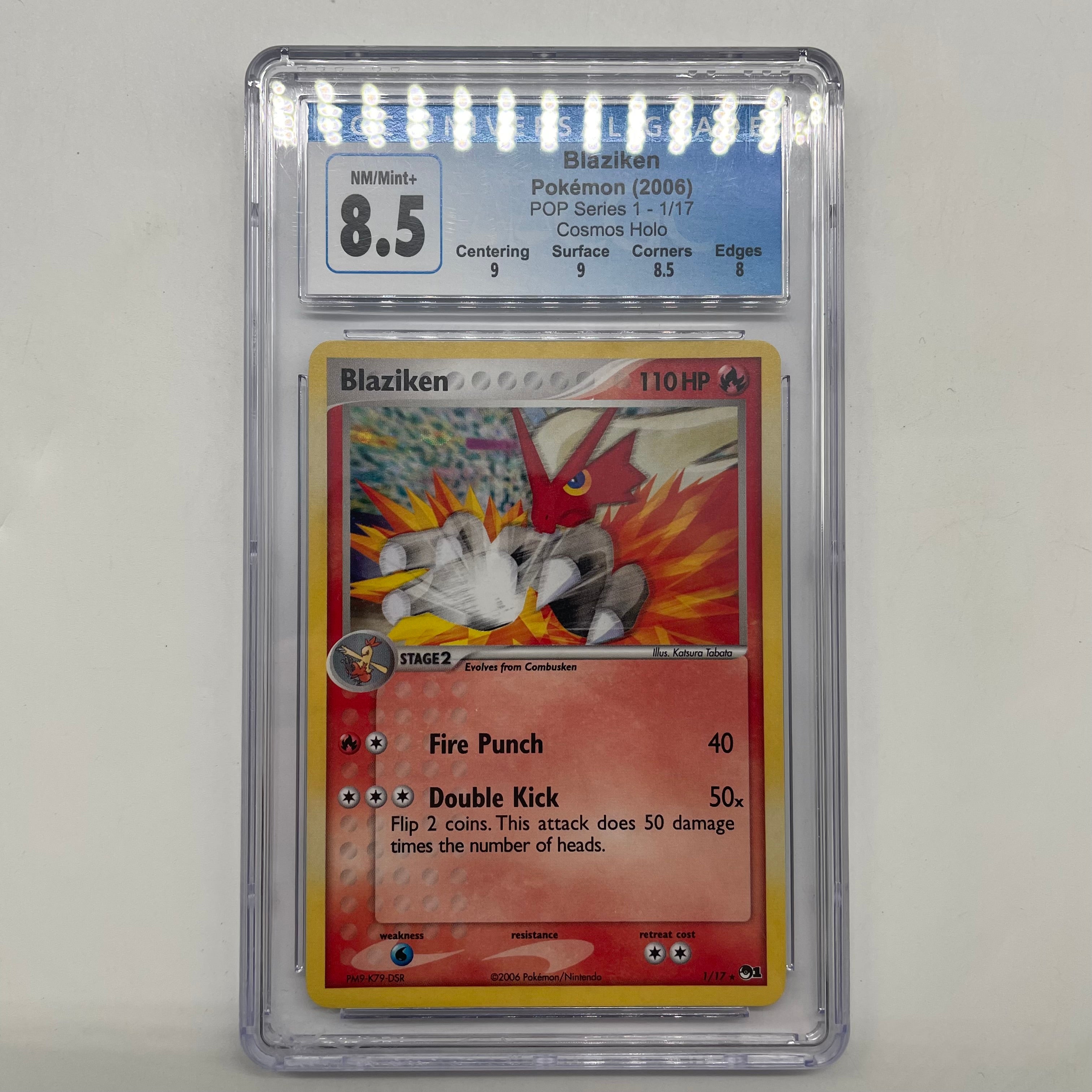 Blaziken 1/17 CGC Graded Pokémon Card 8.5 Cosmos Holo 2006 - Rare Collectible for Pokémon TCG Players & Investors | Perfect for Display, Trading & Gaming Battles
